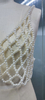 Exquisite Pearl-Embroidered Crochet Crop Top HANDMADE