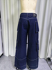 High-Waisted Cargo Denim Wide-leg Pants