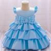 Satin Flower Girl Dress with Gold Bow-Back Elegance