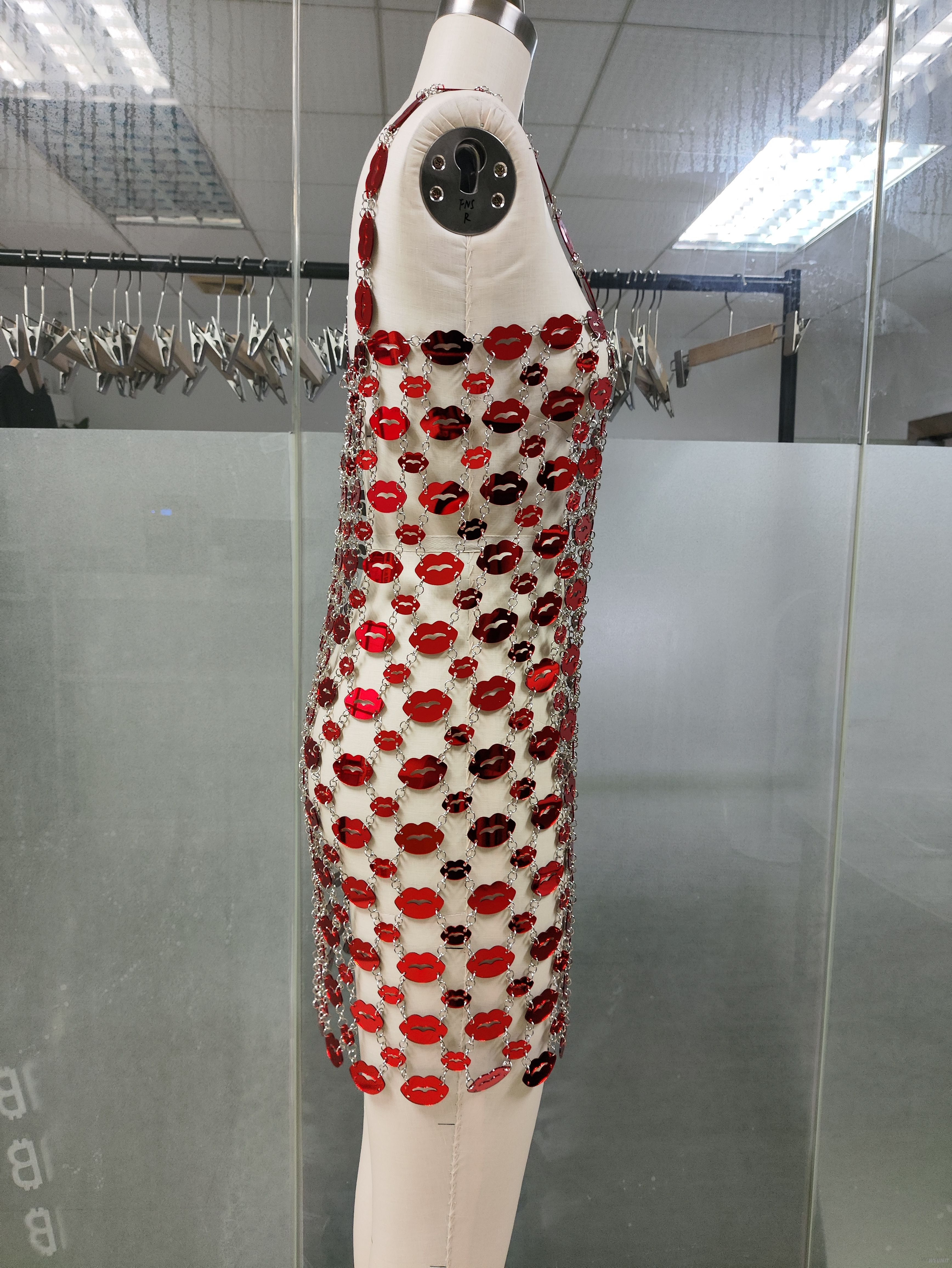 Sexy Sequin Lips Body - Chain Dress for Women