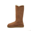 Women's Triple-Button Furry Tall UGG-style KAHKI Boots 