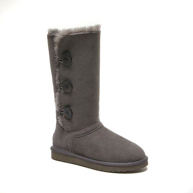 Women's Triple-Button Furry Tall UGG-style Boots