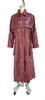 Women's Burgundy Faux Leather Trench Coat with Double - Breasted Design