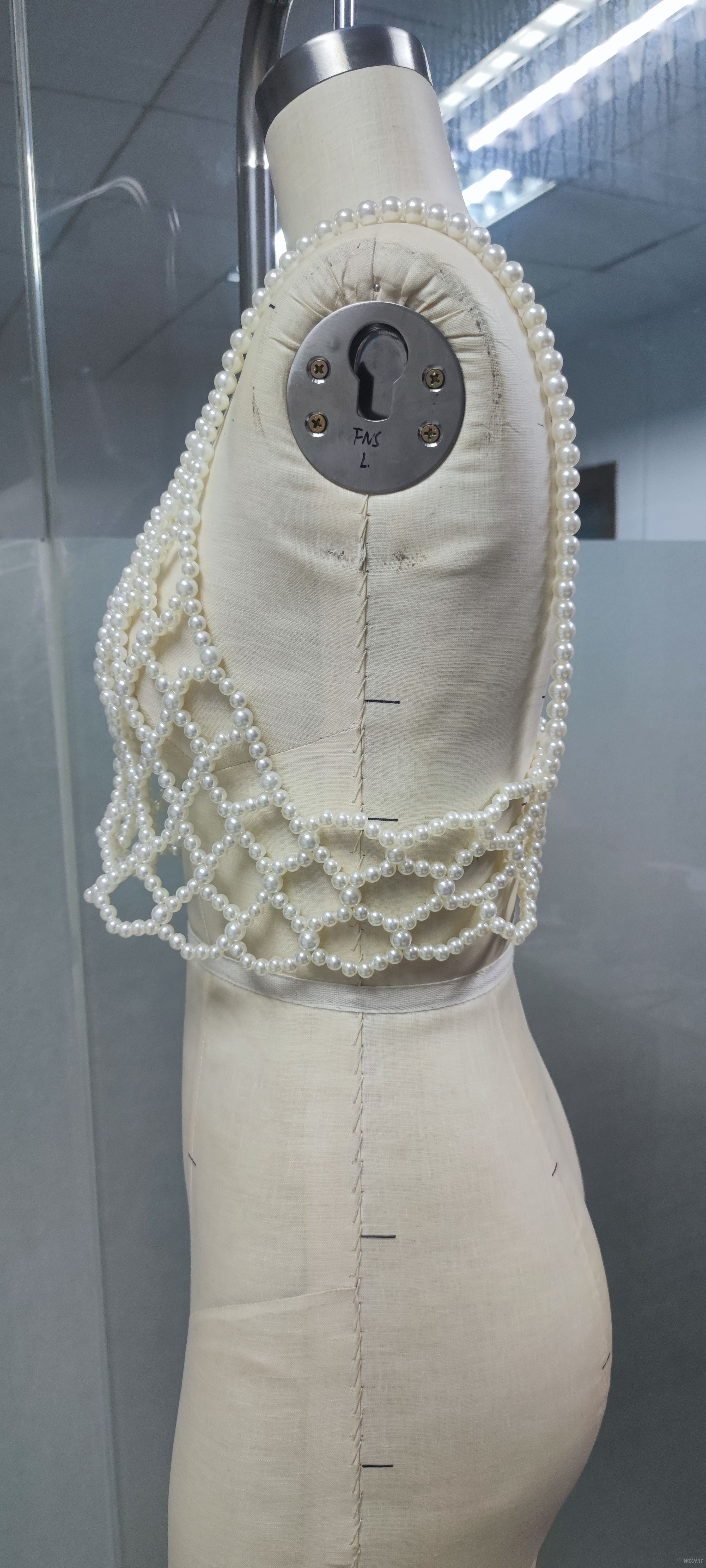 Exquisite Pearl-Embroidered Crochet Crop Top HANDMADE