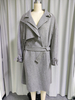 Women's Oversized Belted Wool - Blend Wrap Coat with Buckle Detail