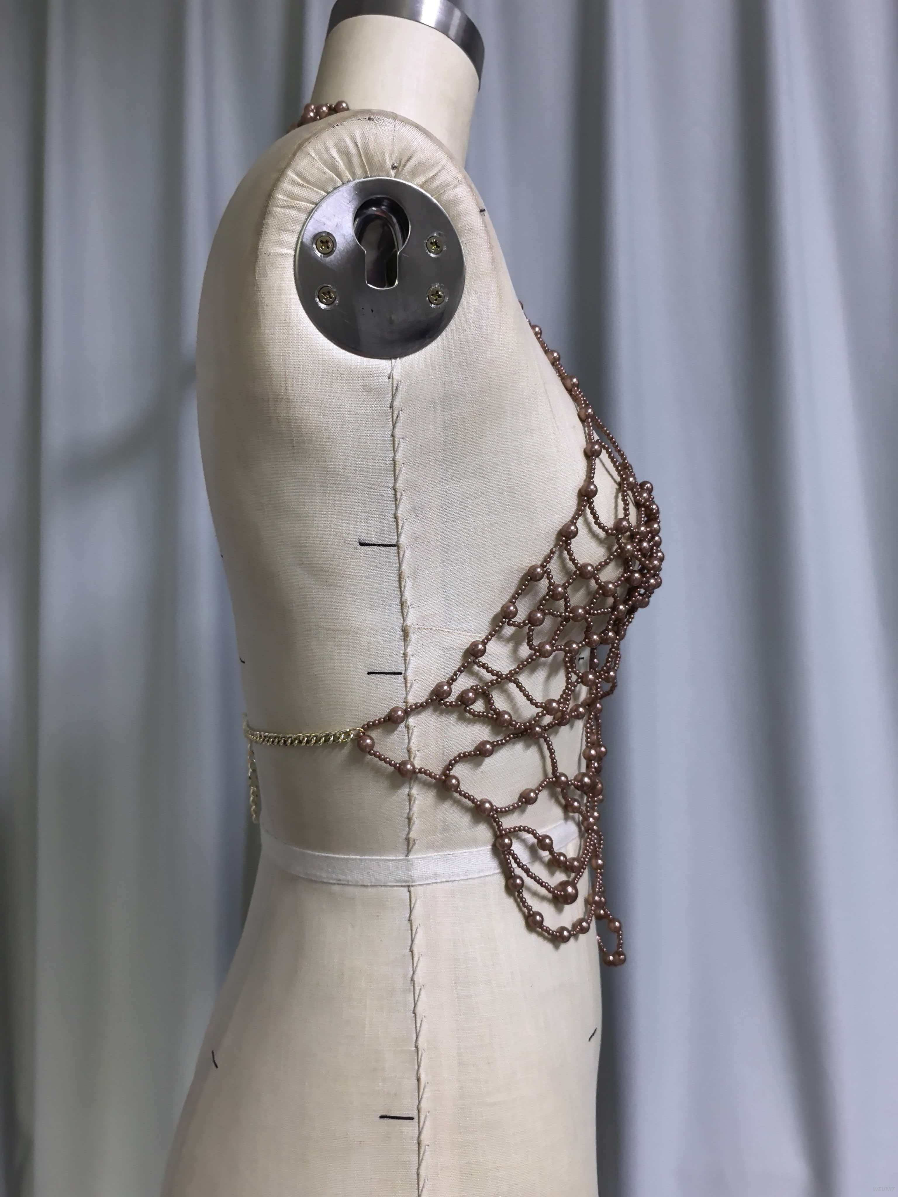 Beaded Net Halter Top