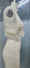 Exquisite Pearl-Embroidered Crochet Crop Top HANDMADE