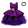 Green Satin Flower Girl Dress with Gold Bow-Back Elegance