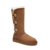 Women's Triple-Button Furry Tall UGG-style KAHKI Boots 