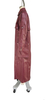 Women's Burgundy Faux Leather Trench Coat with Double - Breasted Design