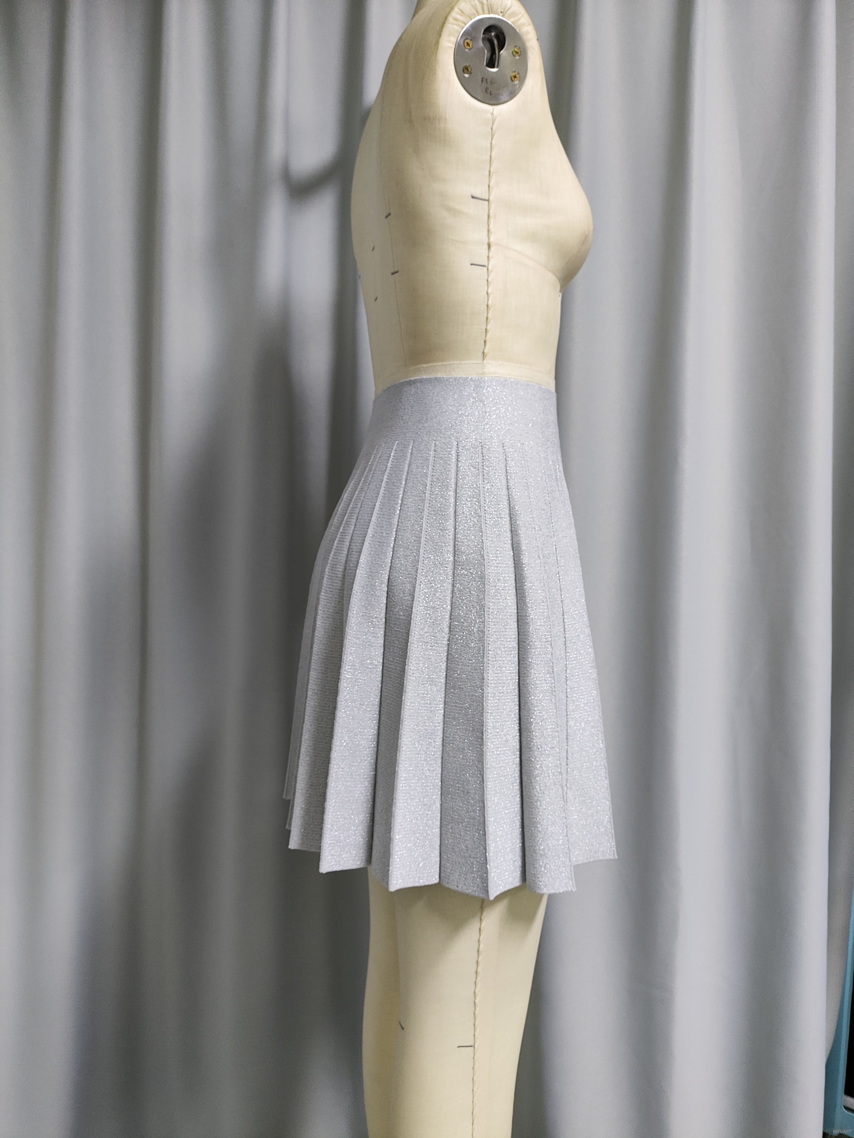 Sparkling Pleated Mini Skirt for Women