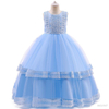 Satin Flower Girl Dress with Gold Bow-Back Elegance
