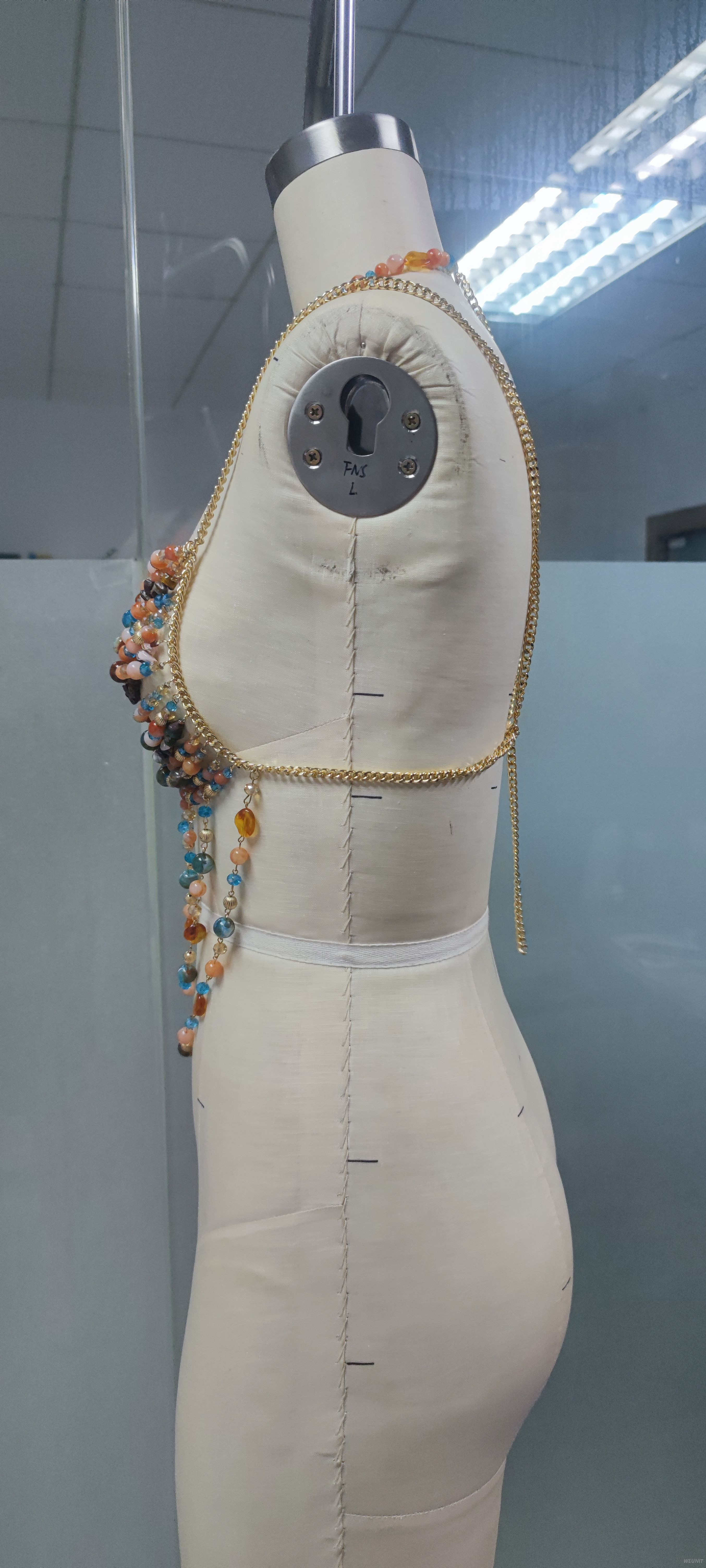 Colorful Beaded Body Chain Crop Top