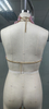 Exquisite Pearl-Embroidered Crochet Crop Top HANDMADE
