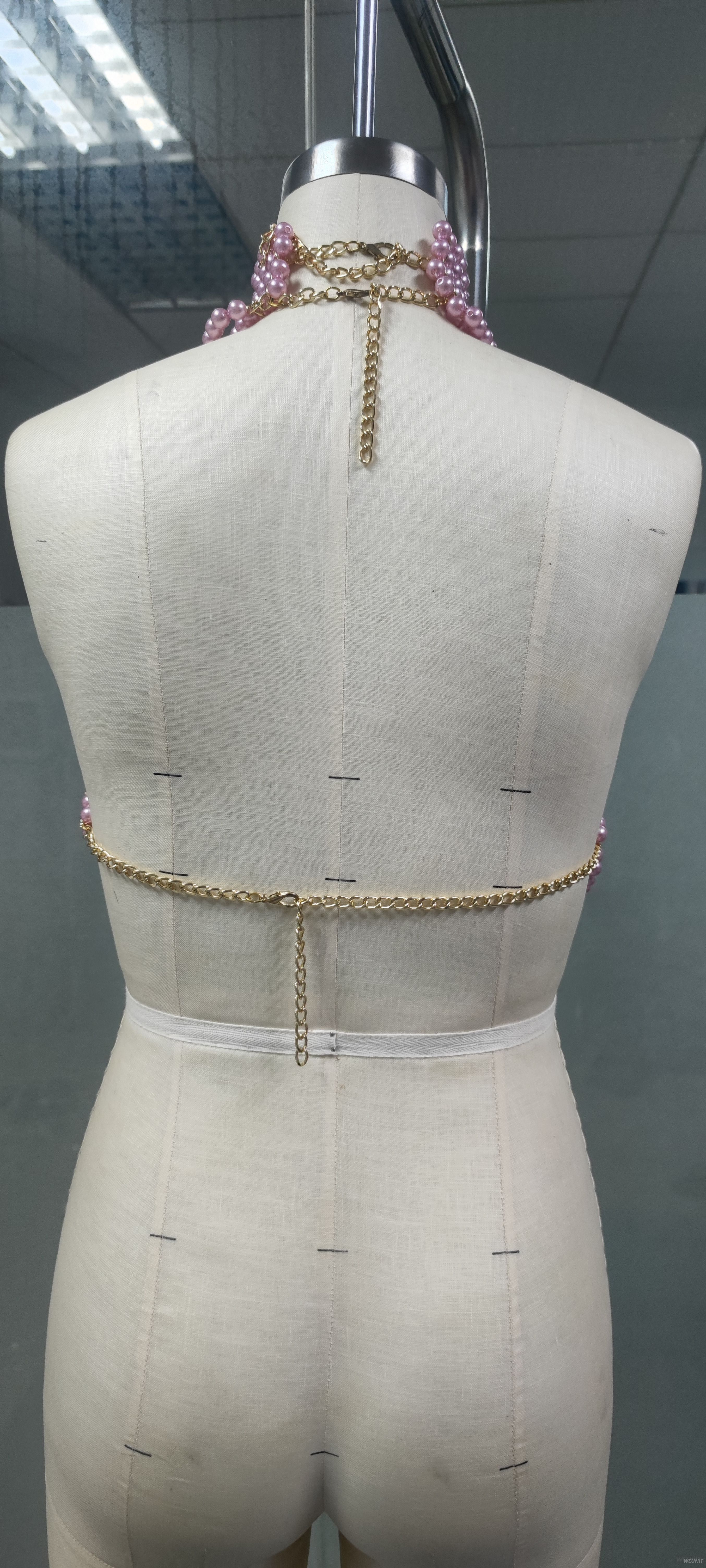 Exquisite Pearl-Embroidered Crochet Crop Top HANDMADE