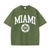 Women'S Cotton Washed T-Shirts Trend O-Neck Distressed Tee Shirts Miami Usa Printed Short Sleeve Summer Street Female Clothes