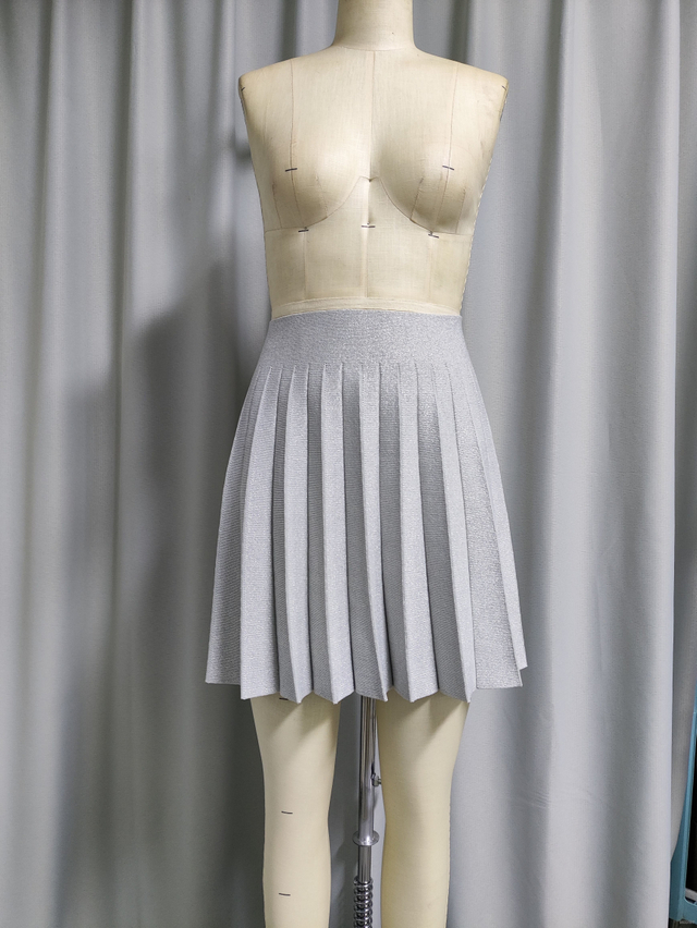 Sparkling Pleated Mini Skirt for Women