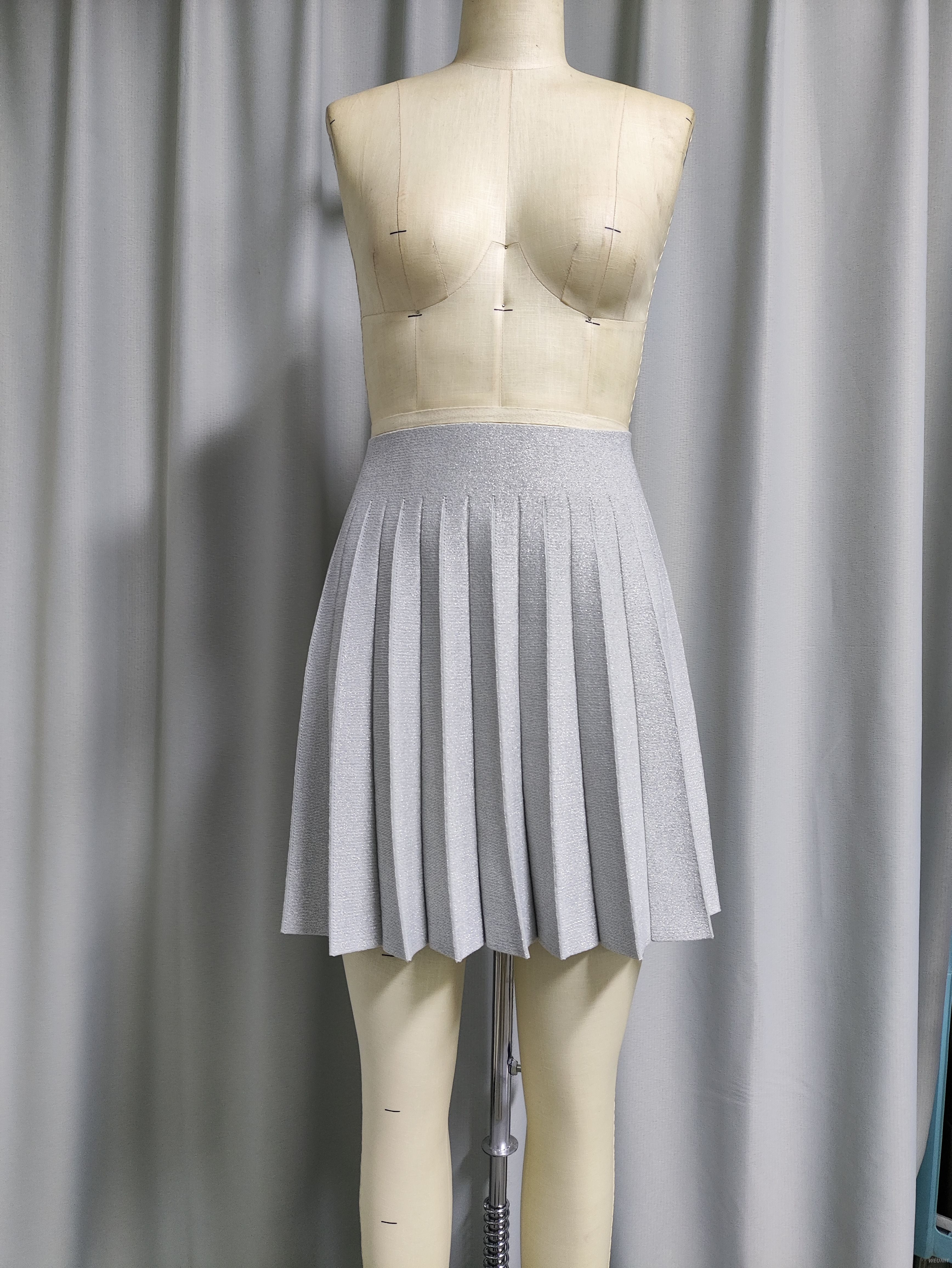 Sparkling Pleated Mini Skirt for Women