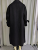 Black Bow-detailed Long Wool Blend Coat for Women