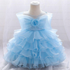 Satin Flower Girl Dress with Gold Bow-Back Elegance