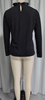 Women's Black Mesh Ruffled Long-Sleeve Top