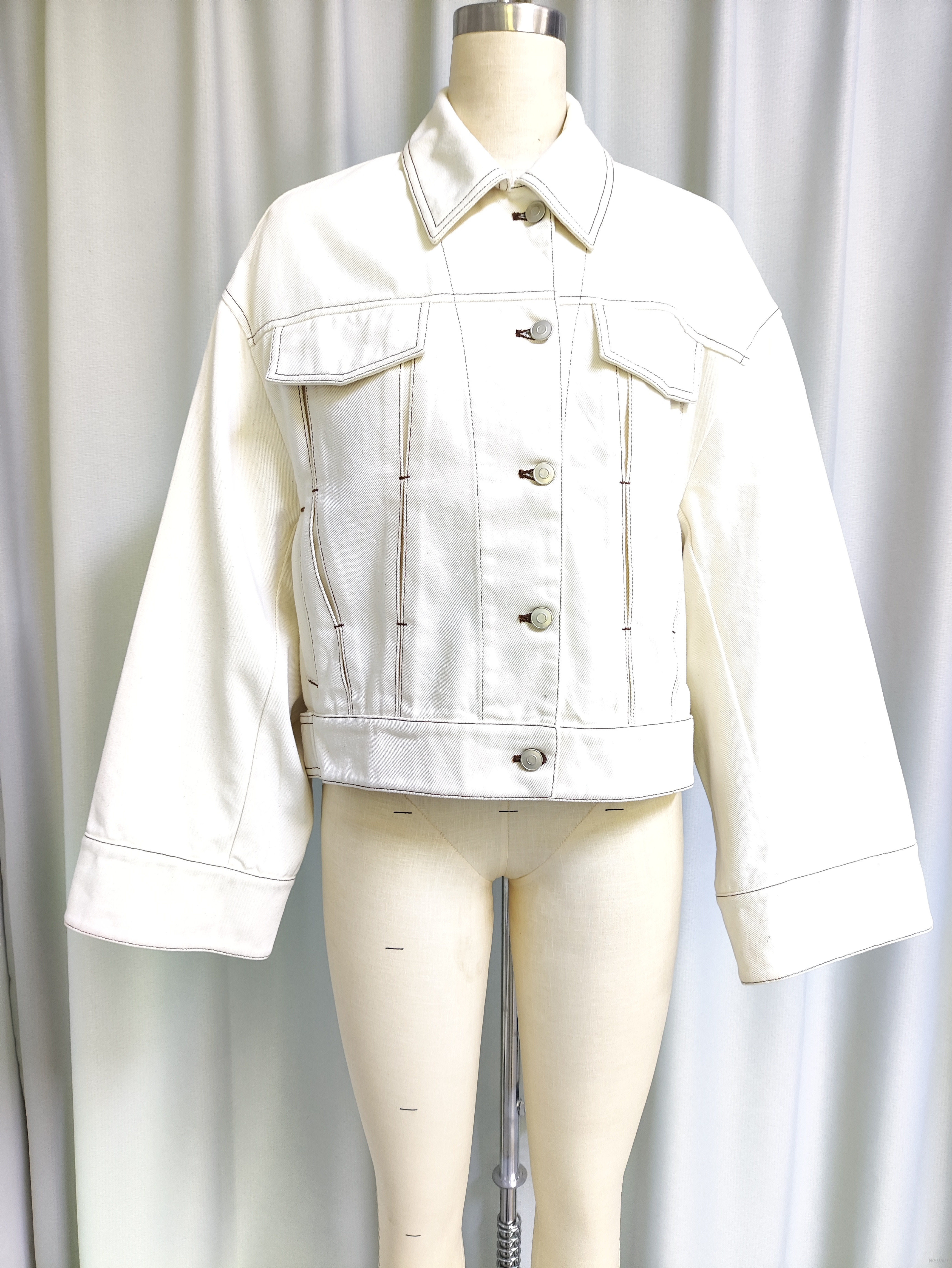 ChicWhite Denim Jacket - Timeless Elegance