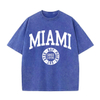 Women'S Cotton Washed T-Shirts Trend O-Neck Distressed Tee Shirts Miami Usa Printed Short Sleeve Summer Street Female Clothes