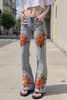 Ladies Jeans with flower printing