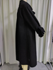 Black Bow-detailed Long Wool Blend Coat for Women