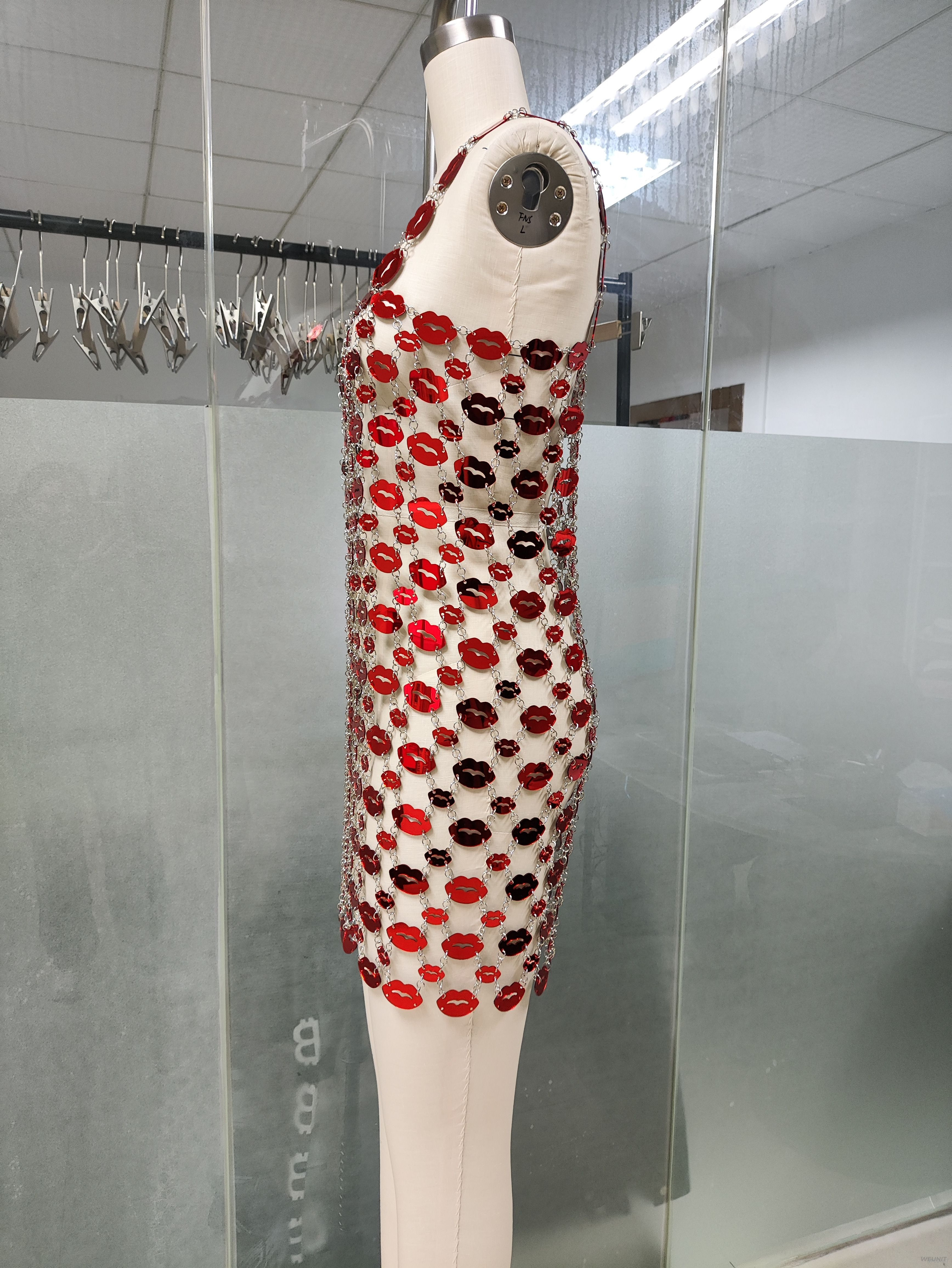 Sexy Sequin Lips Body - Chain Dress for Women