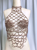 Beaded Net Halter Top
