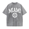 Women'S Cotton Washed T-Shirts Trend O-Neck Distressed Tee Shirts Miami Usa Printed Short Sleeve Summer Street Female Clothes