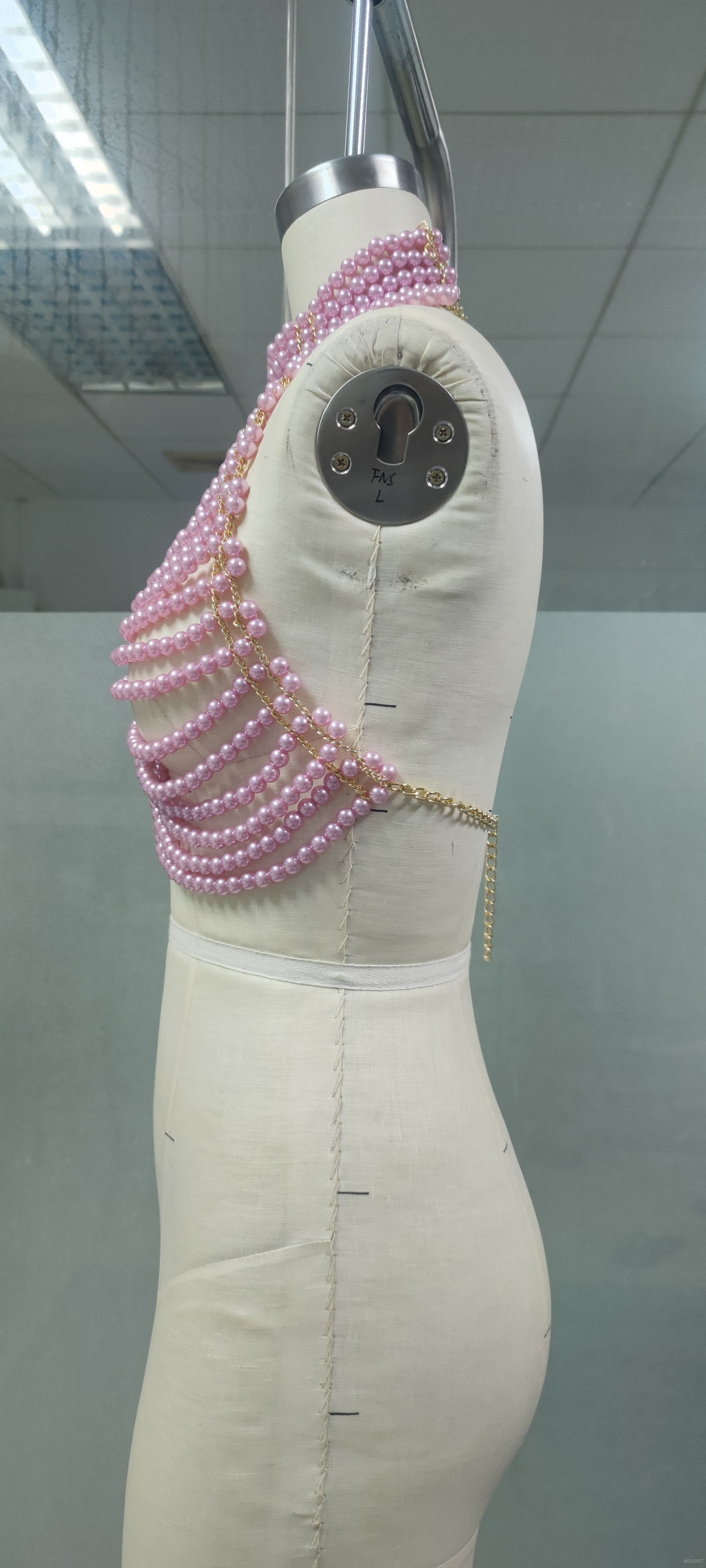 Exquisite Pearl-Embroidered Crochet Crop Top HANDMADE