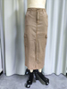 Khaki Cargo Maxi Skirt with Utility Pockets