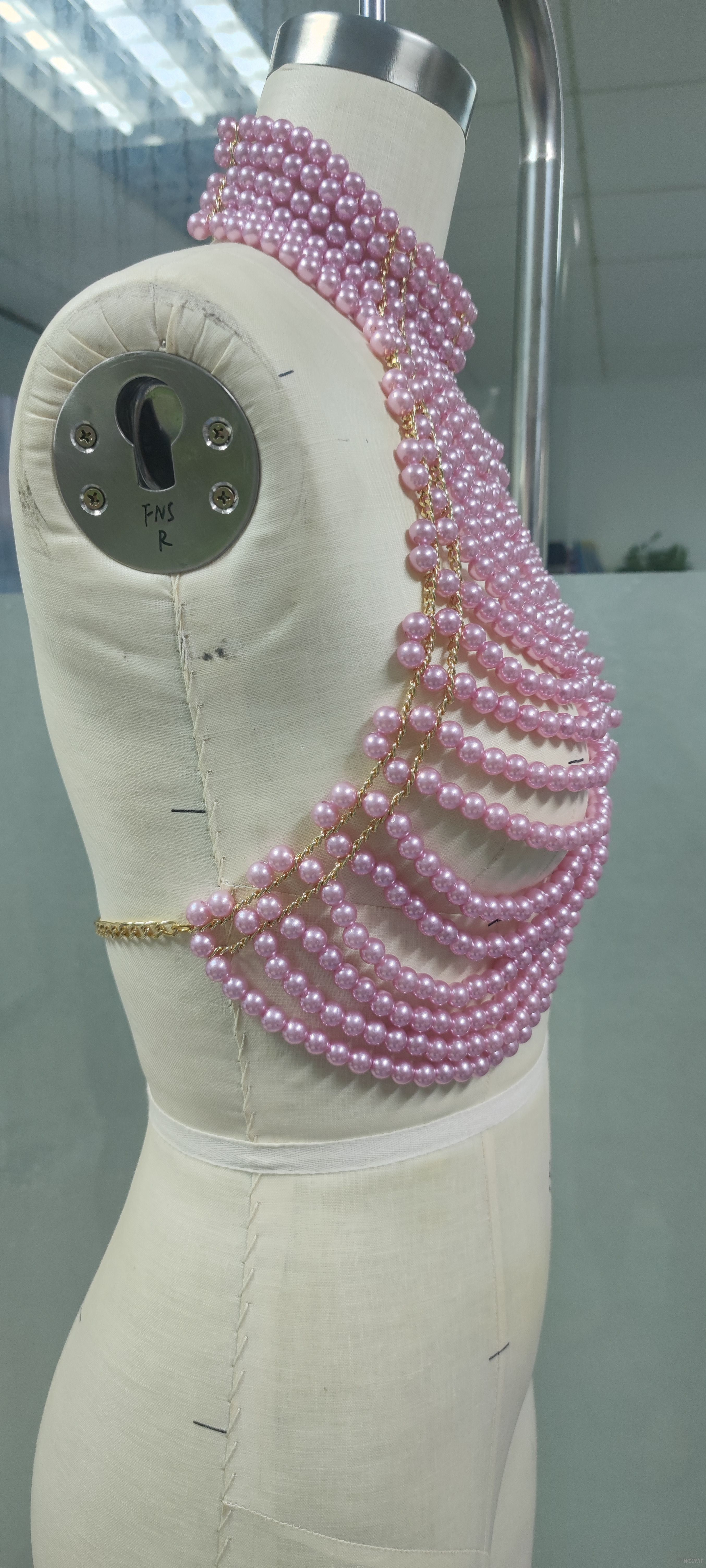 Exquisite Pearl-Embroidered Crochet Crop Top HANDMADE