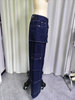 High-Waisted Cargo Denim Wide-leg Pants