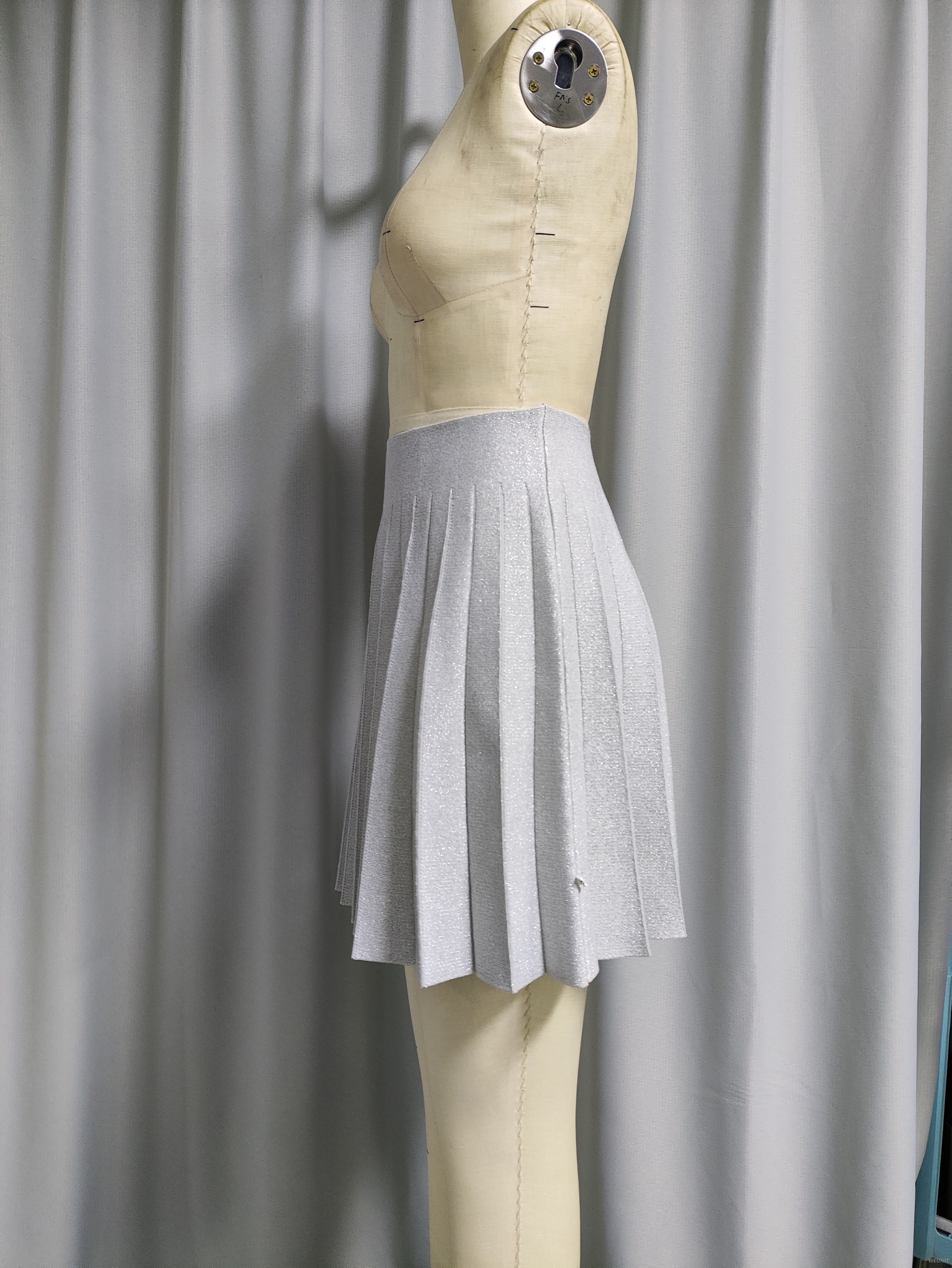 Sparkling Pleated Mini Skirt for Women