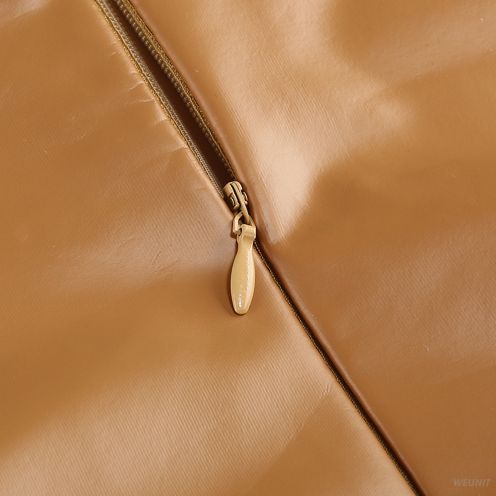 Vintage-Inspired Faux Leather Bodysuit with Fluffy Fur